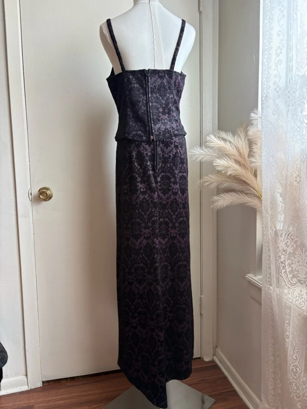 lip service y2k quoth of raven corset and dress damask print set - Picture 5 of 11